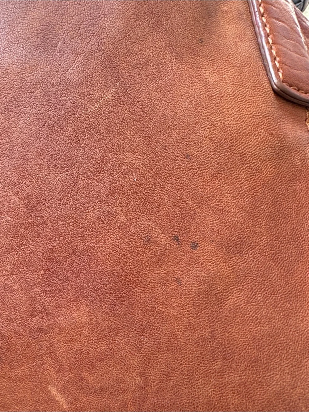 Michael Kors Brown Soft Distressed Leather Shoulder Bag Tote Silver Hardware